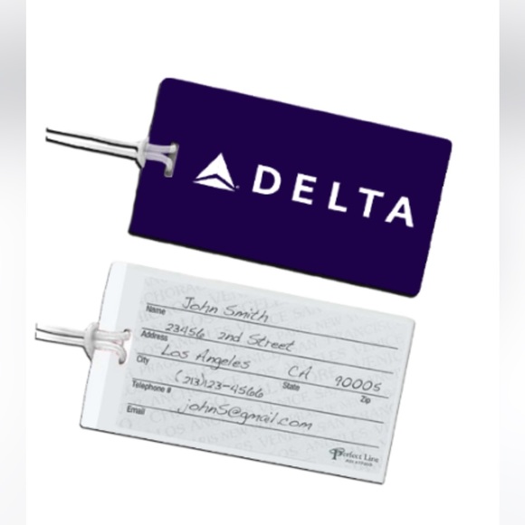 Delta Airline’s Official Plastic Luggage Tag Plum Purple Travel Item New - Picture 7 of 8